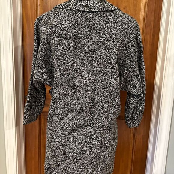 Express Marled Gray Three Quarter Sleeve Cowl Neck Tunic Sweater High Low Hem - Picture 4 of 9